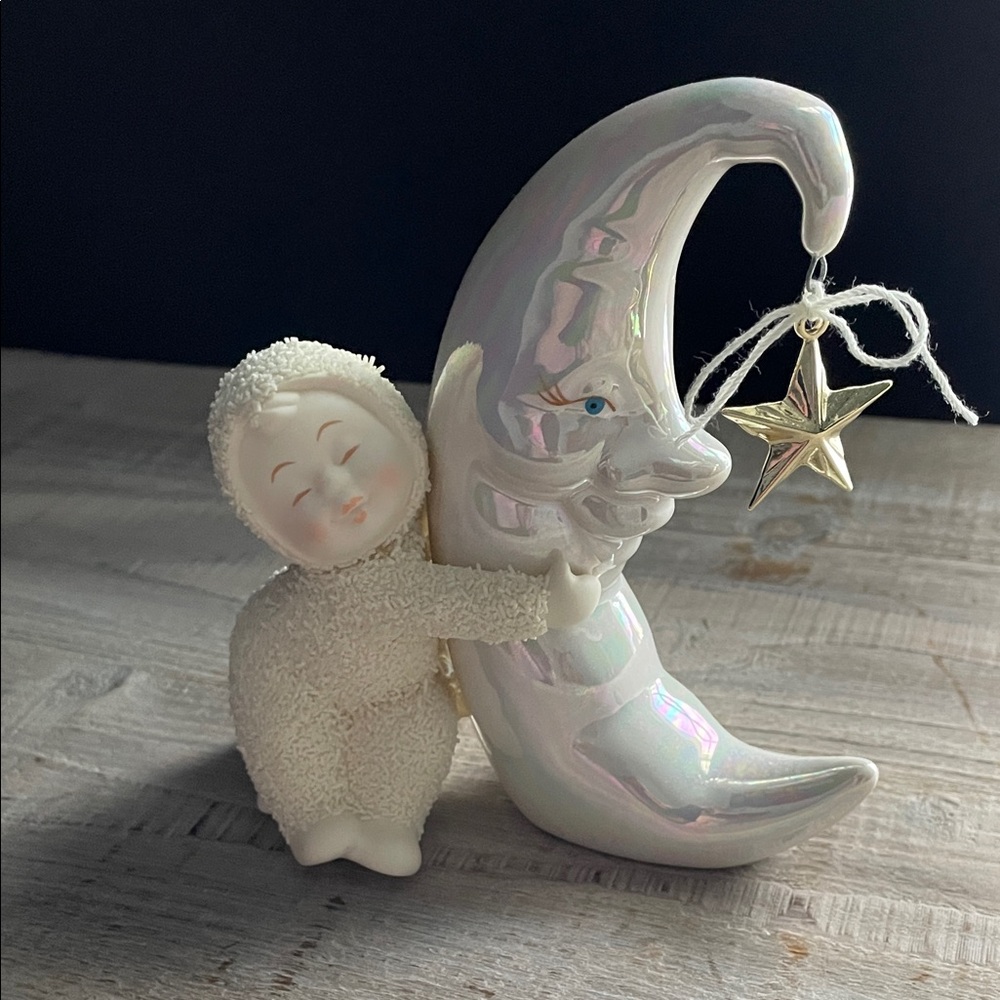 Department 56 Snowbabies Iridescent Moon and Star Figurine